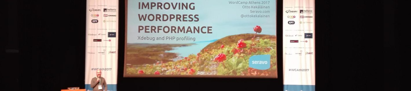 Otto giving his talk at WordCamp Athens 2017