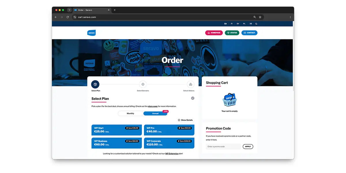 New Interface for Orders – cart.seravo.com
